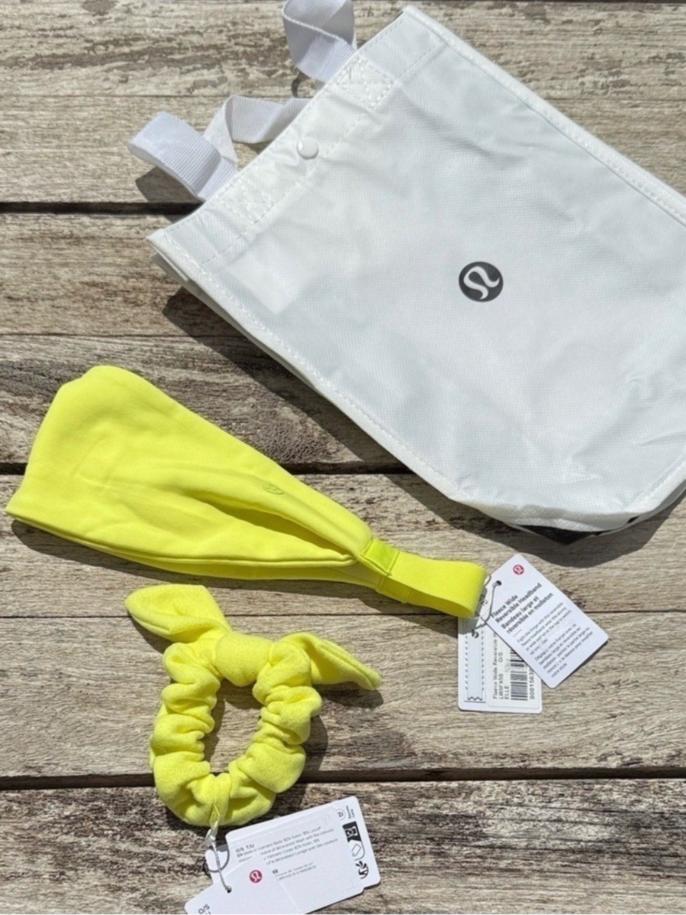 lululemon athletica Neon Yellow Headband and Scrunchie Set